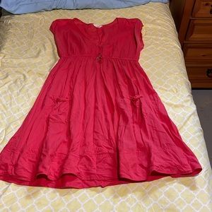 Dark, coral sundress